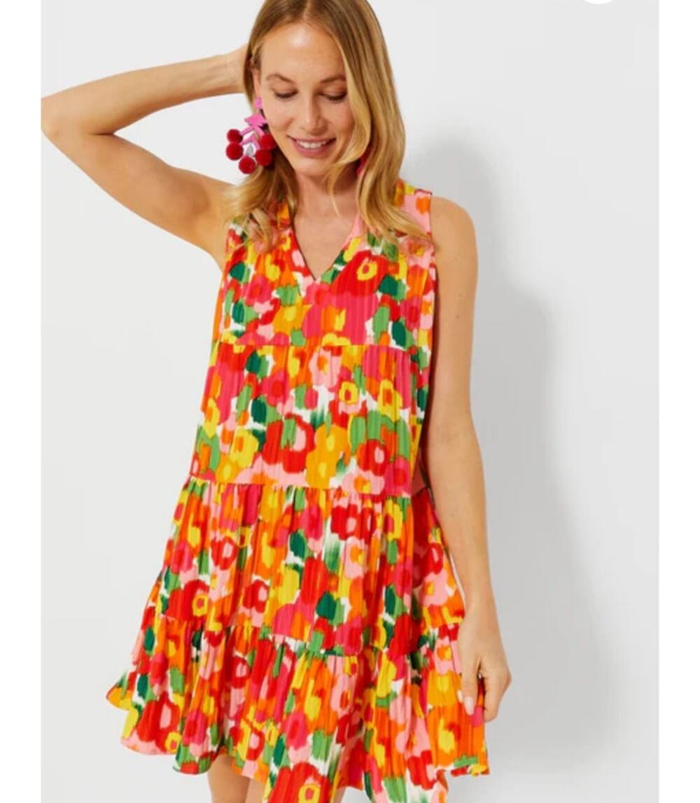 Tuckernuck Pomander Place Women Sleeveless Kenzo Dress Large Magnolia Watercolor